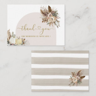 Watercolor Fall in love bridal ShowerFlower Pumpki Card