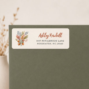 Watercolor Fall Leaves Botanical Floral Script