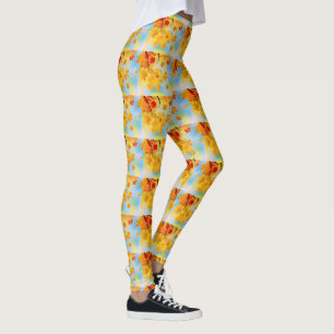 Watercolor Fall Leaves Leggings