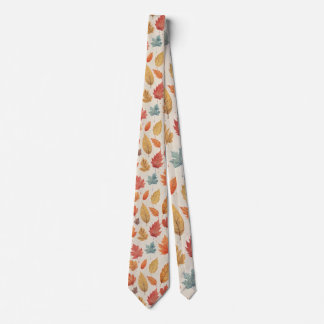 Watercolor Fall Leaves Seamless Pattern Tie