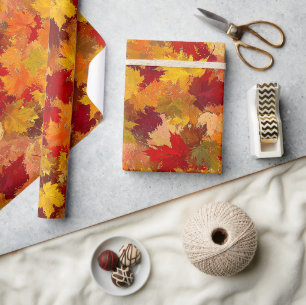 Watercolor Fall Leaves - Vintage Autumn Pattern Wrapping Paper
