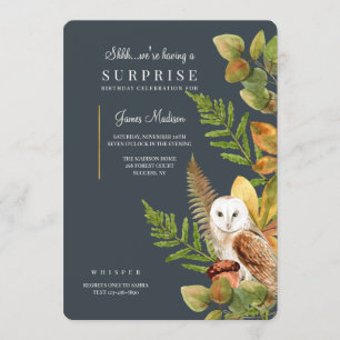 Watercolor Fall Owl Invitation