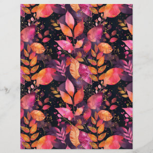watercolor fall pattern scrapbook paper