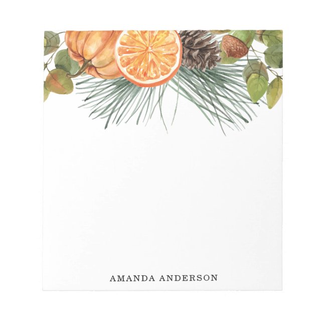 Watercolor Fall Personalized Notepad (Front)