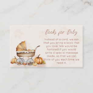 Watercolor Fall Pumpkin Books for Baby Enclosure Card