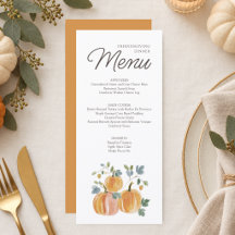 Watercolor Fall Pumpkin Friendsgiving Dinner