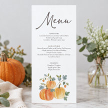 Watercolor Fall Pumpkin Thanksgiving Dinner