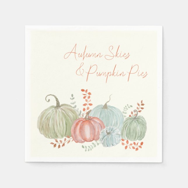Watercolor Fall Pumpkins  Napkin (Front)
