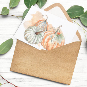 Watercolor Fall Pumpkins Thank You Card