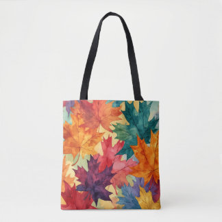 Watercolor Fall Scene Tote Bag