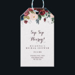 Watercolor Fall Sip Sip Hooray Bridal Shower Gift Tags<br><div class="desc">These watercolor fall sip sip hooray bridal shower gift tags are perfect for a simple wedding shower. The design features artistic hand-painted watercolor navy blue,  burgundy,  red,  blush roses and peonies with elegant green leaves,  inspiring the colourful idyllic autumn beauty.</div>