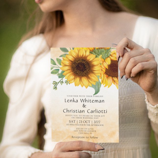Watercolor Fall Sunflower Wedding  invitation (Creator Uploaded)