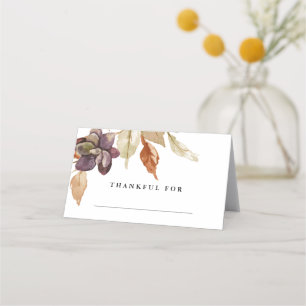 Watercolor Fall Thanksgiving Friendsgiving Place Card