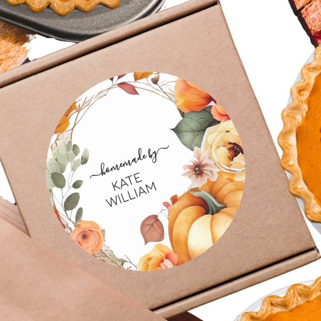 Watercolor Fall theme label for homemade items (Creator Uploaded)