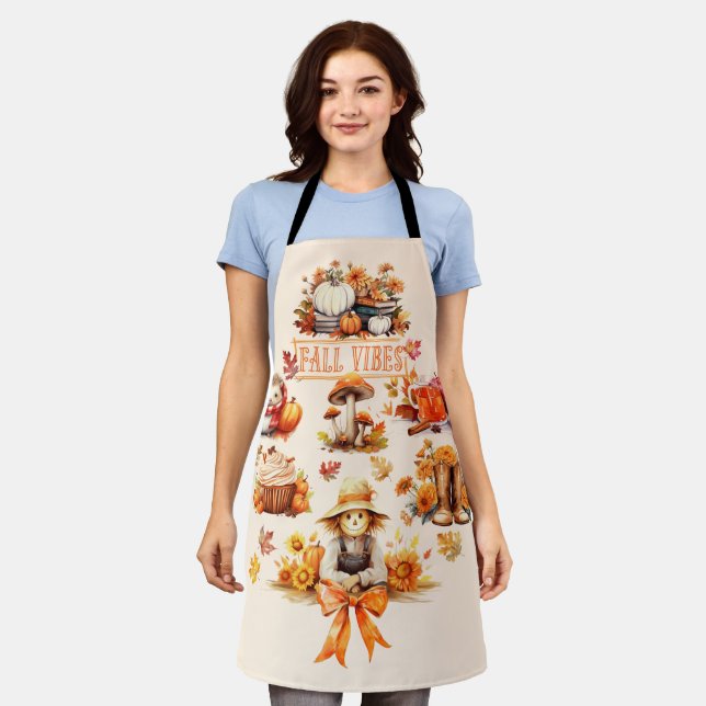 Watercolor Fall Vibes Apron (Worn)