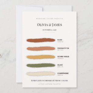Watercolor Fall Wedding Colour Palette Attire Card