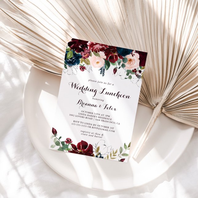 Watercolor Fall Wedding Luncheon Bridal Shower Invitation (Creator Uploaded)