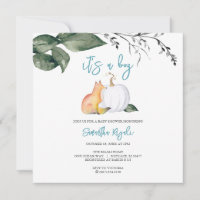 Watercolor Fall Woodland Baby Boy Shower