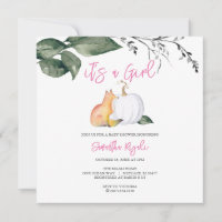 Watercolor Fall Woodland Baby Girl Shower