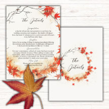 Watercolor Fall Wreath Wedding Details