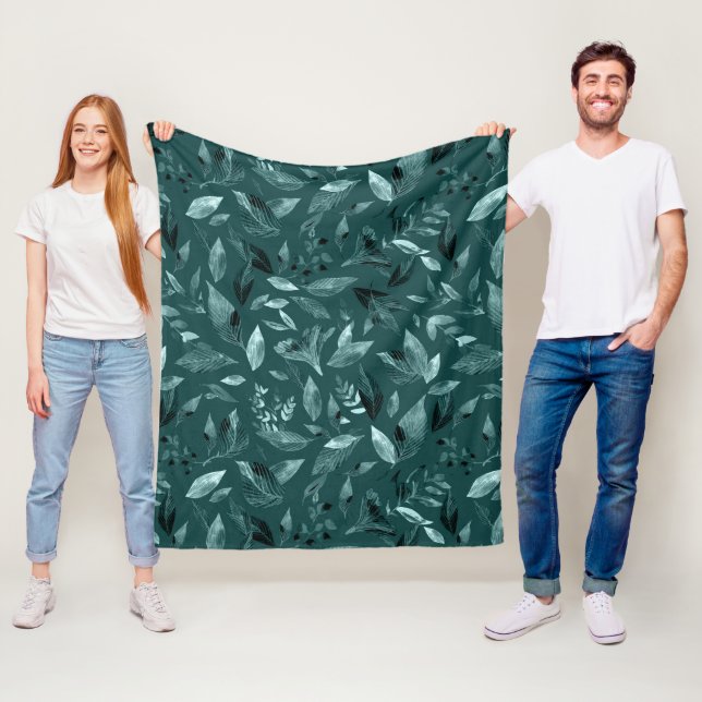 Watercolor fallen leaves 10 fleece blanket (In Situ)