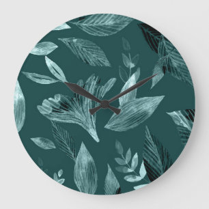 Watercolor fallen leaves 10 large clock
