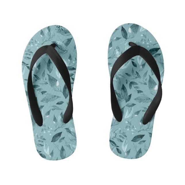 Watercolor fallen leaves 2 kid's flip flops (Footbed)