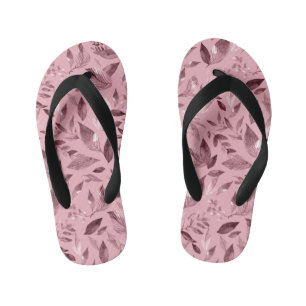 Watercolor fallen leaves 3 kid's flip flops