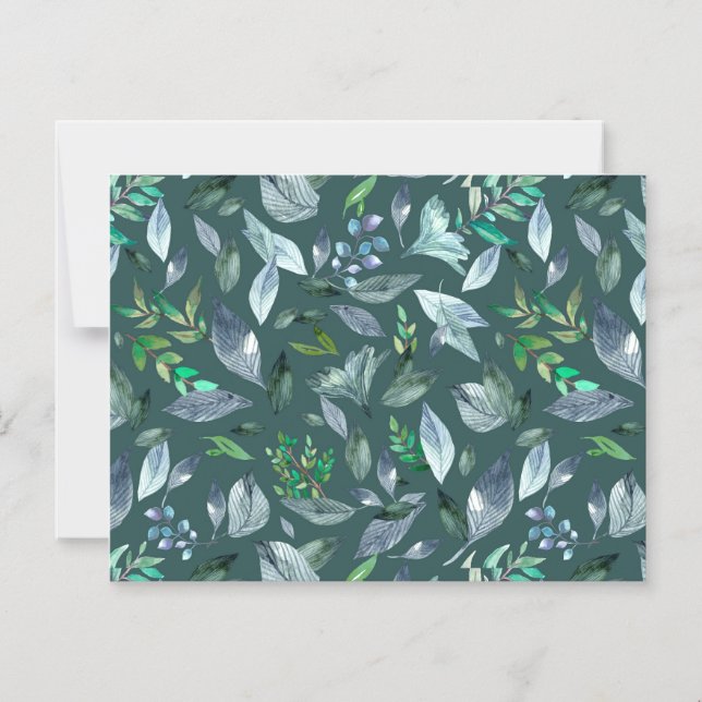 Watercolor fallen leaves 5 magnetic invitation (Front)