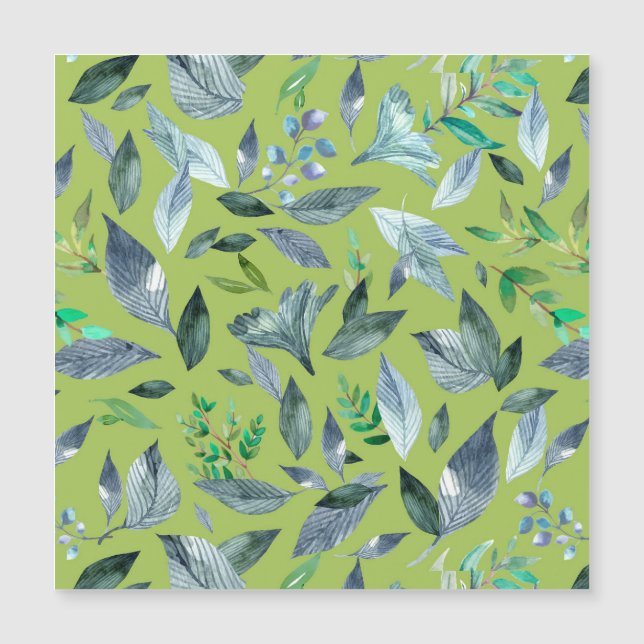 Watercolor fallen leaves 6 magnetic invitation (Front)