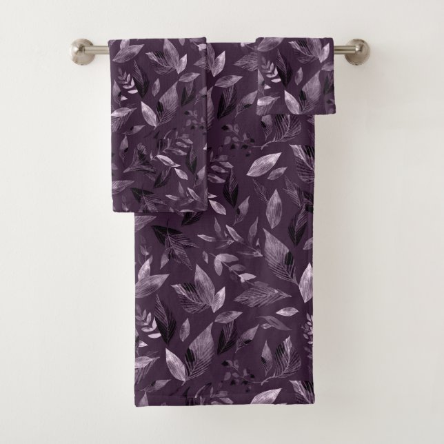 Watercolor fallen leaves 7 bath towel set (Insitu)