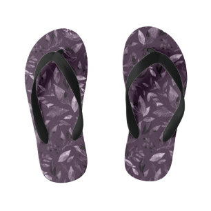 Watercolor fallen leaves 7 kid's flip flops