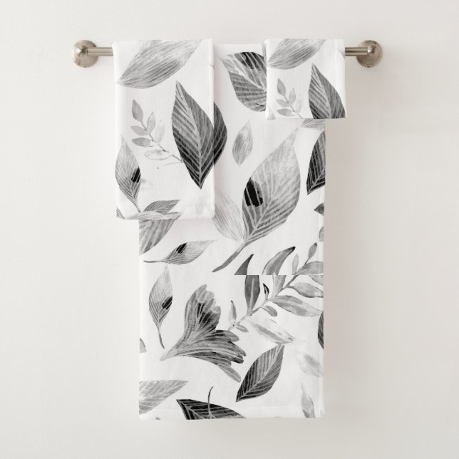 Watercolor fallen leaves 8 bath towel set (Insitu)