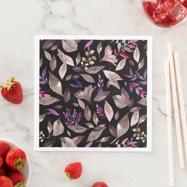 Watercolor fallen leaves napkin (Insitu)
