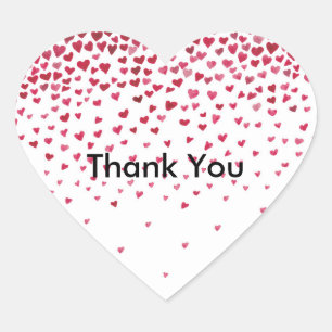 Watercolor Falling Hearts Heart Sticker
