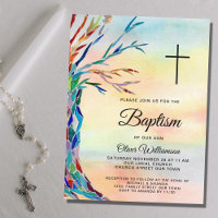 Watercolor Family Tree Baptism Christening