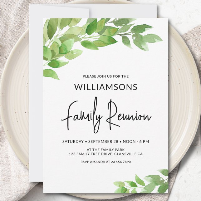 Watercolor Family Tree Family Reunion  Invitation (Creator Uploaded)