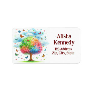 Watercolor Family Tree Family Reunion Label