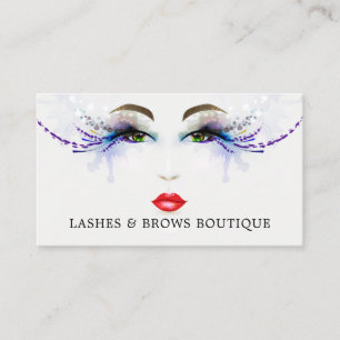 Watercolor Fancy Eyelash Face Professional Business Card