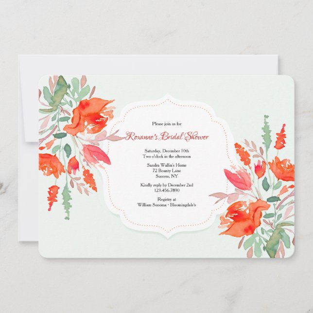 Watercolor Fantasy Bridal Shower Invitation (Front)