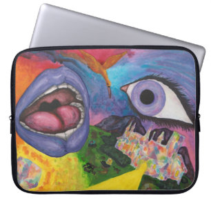 Watercolor Fantasy Dimensions Woman Opal Surreal Laptop Sleeve
