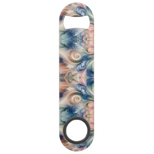 Watercolor Fantasy Floral Pastel Blue & Cream 