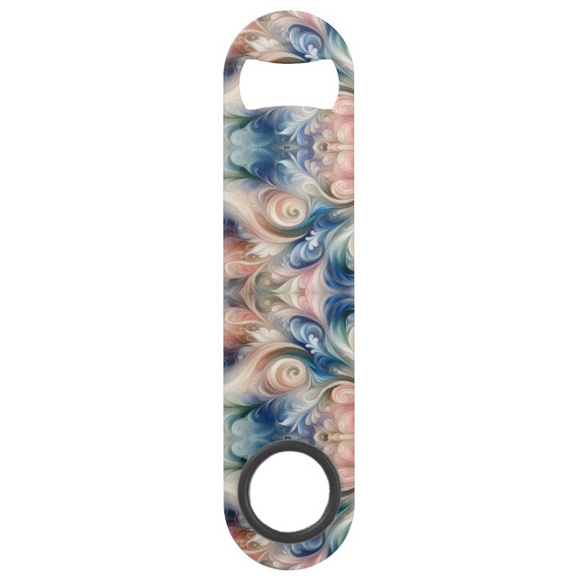 Watercolor Fantasy Floral Pastel Blue & Cream  (Front)