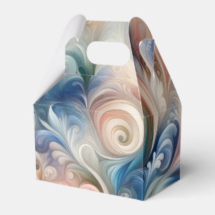 Watercolor Fantasy Floral Pastel Blue & Cream  Favour Box