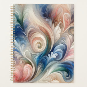 Watercolor Fantasy Floral Pastel Blue & Cream Planner