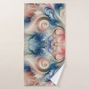 Watercolor Fantasy Floral Romantic Pattern Bath Towel