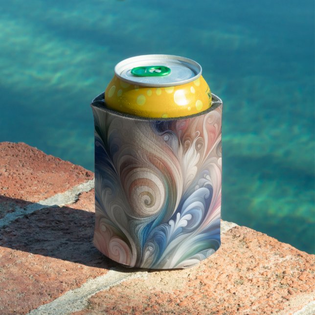 Watercolor Fantasy Floral Romantic Pattern Can Cooler (In Situ Pool)