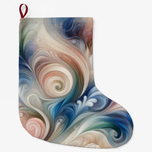 Watercolor Fantasy Floral Romantic Pattern Large Christmas Stocking