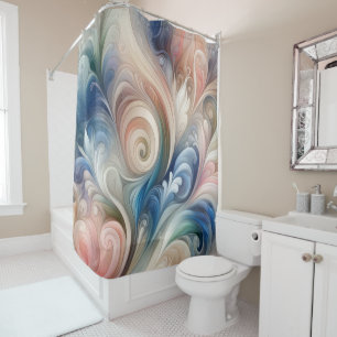 Watercolor Fantasy Floral Romantic Pattern Shower Curtain