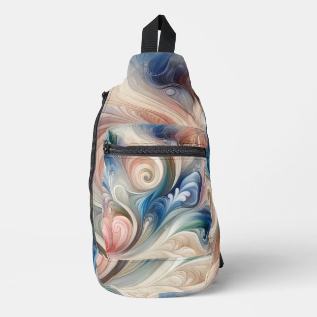 Watercolor Fantasy Floral Romantic Pattern Sling Bag (Front)